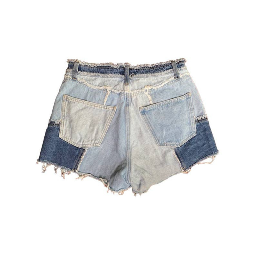 Wild Fable Womens Patch Work Denim Shorts Sz 4 - Picture 2 of 4